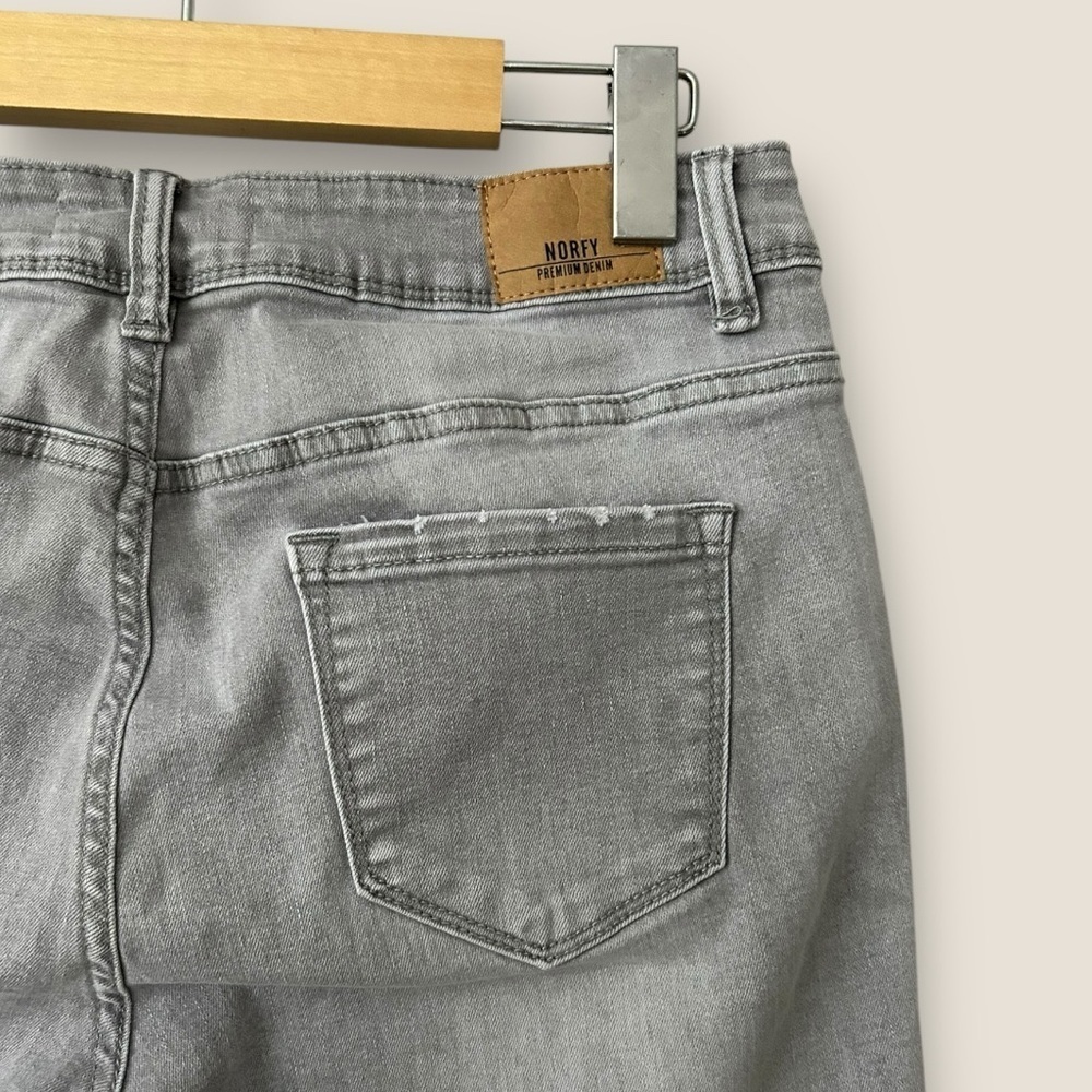 Norfy Grey Faded Jean Shorts - Picture 6 of 11